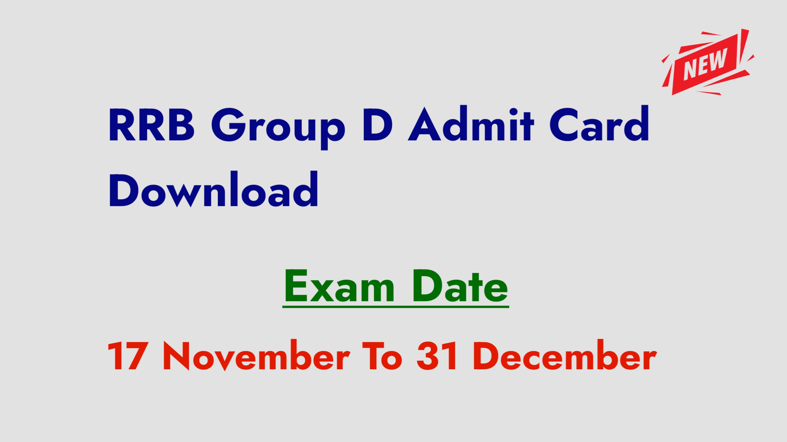 Read more about the article RRB Group D Admit Card 2025