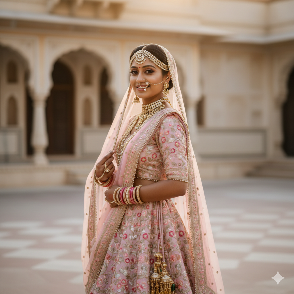Pastel Pink Outdoor Bride